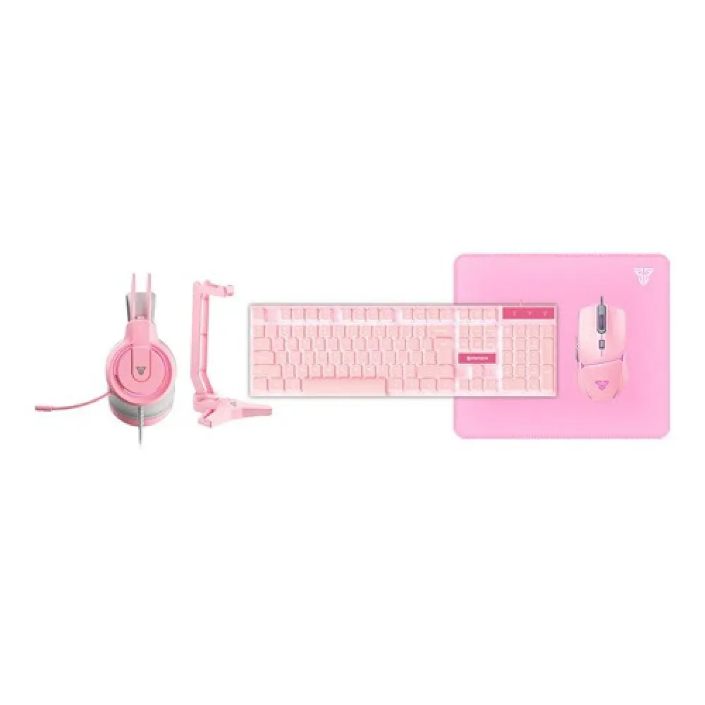 FANTECH P51 Sakura Edition 5-in-1 Gaming Combo – RGB Membrane Keyboard, 7200 DPI Gaming Mouse, Over-Ear Headset, Anti-Slip Mousepad | Ultimate Gaming Setup with Stunning Sakura Design