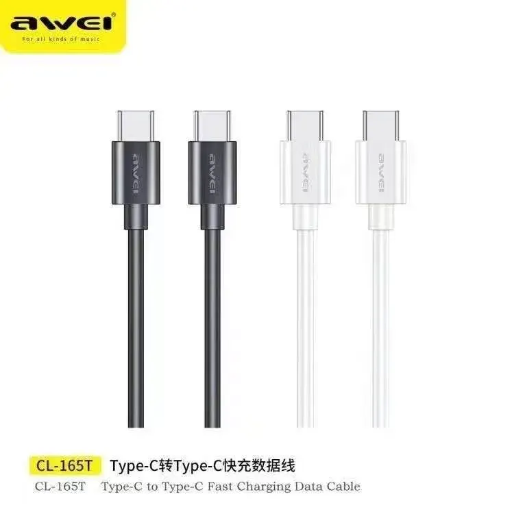 🔌 Awei CL165T C-to-C 60W Fast Charging Cable – Durable & High-Speed Charging (CTOC, Type-C to Type-C)